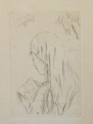 PIERRE BONNARD (1867-1947) ETCHING ‘Girl Reading’ 7” x 4 ½” (17.8cm x 11.4cm) Certificate of