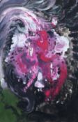 GETCHKA TCHAIKOVA- CHARMAGUEY? (TWENTIETH CENTURY) WATERCOLOUR Absract in pink white and black
