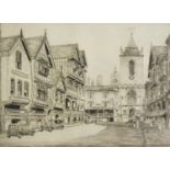 UNATTRIBUTED (EARLY TWENTIETH CENTURY) ETCHING Street scene, possibly Chester 7 ½” x 9 ¾” (19cm x