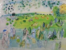 AFTER RAOUL DUFY COLOUR PRINT ‘Ascot 1935’ 20” x 26” (50.8cm x 66cm)