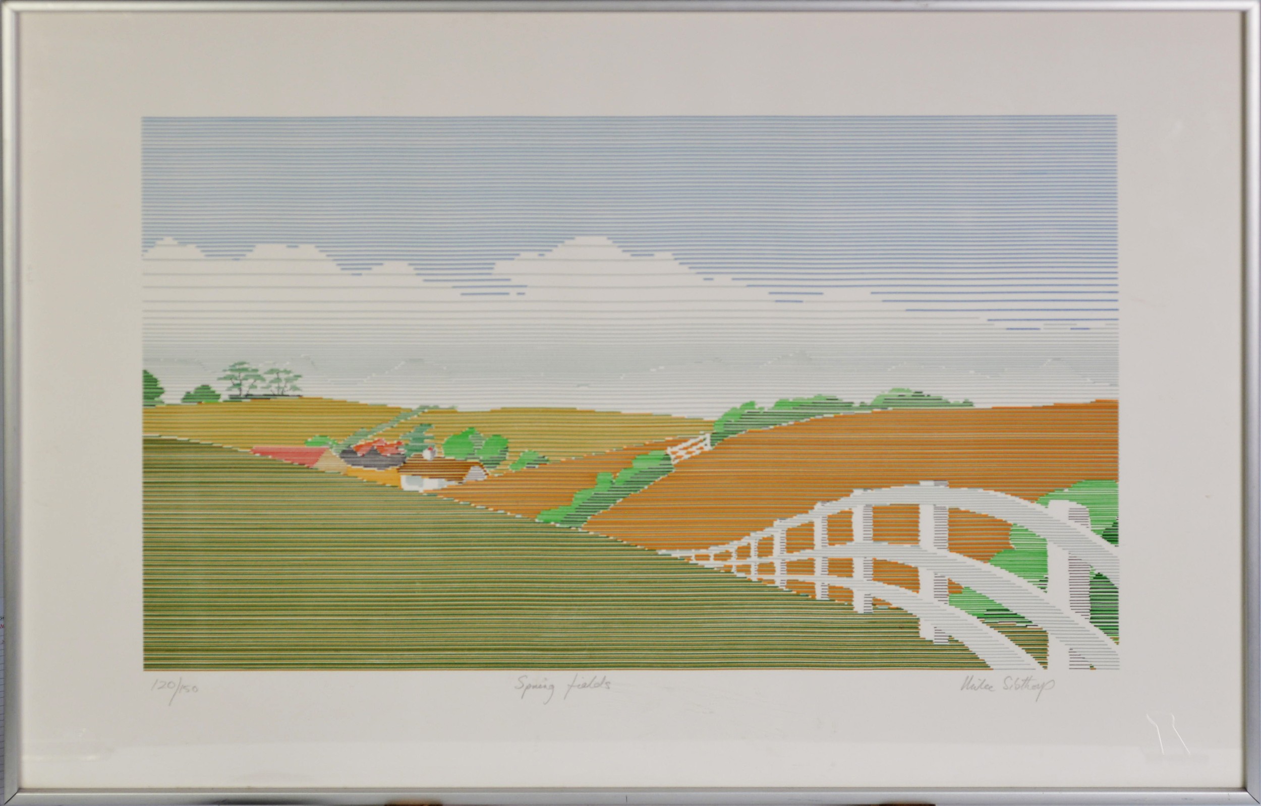 MIKE SIBTHORPE (BR., b.1945) 'Spring Fields' Limited edition serigraph, numbered 120/150 and - Image 2 of 2