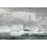 TEN NINETEENTH CENTURY AND LATER WATERCOLOURS Including: Sailing ship on rough seas near Holyhead