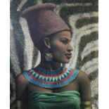 AFTER TRETCHIKOFF COLOUR PRINT ‘The First Wife of the Zulu Chief’ 23 ¾” x 19 ¾” (60.3cm x 50cm)