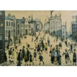 L S LOWRY (1887-1976) UNSIGNED COLOUR PRINT 'Coming Home from the Mill' 22" x 28" (56cm x 71cm)