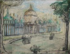 FRANCIS ROSE (1909-1979) MIXED MEDIA ON BOARD ‘Brighton’ Pavilion Signed, titled and dated (19)62