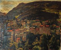 MICHAEL GILBERY (1913-2000) OIL ON CANVAS View of Pietransanta, Northern Italy Signed 25” x 30“ (