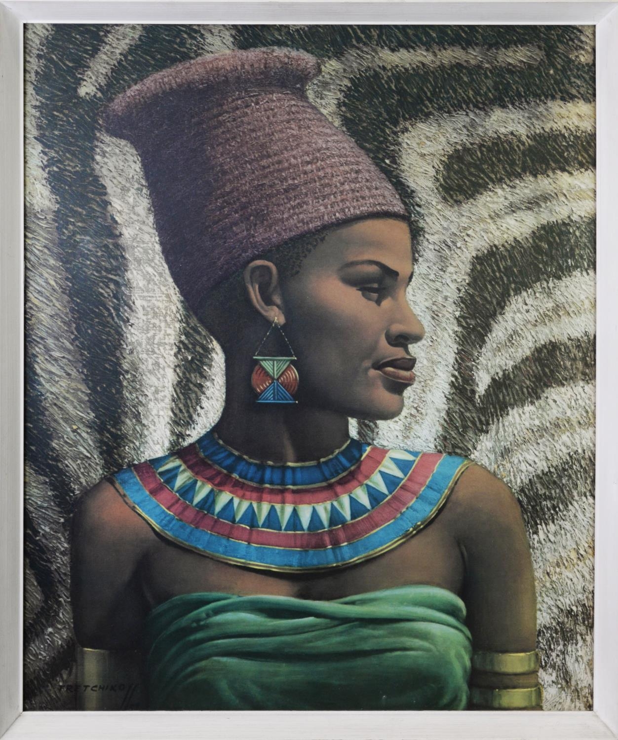 AFTER TRETCHIKOFF COLOUR PRINT ‘The First Wife of the Zulu Chief’ 23 ¾” x 19 ¾” (60.3cm x 50cm) - Image 2 of 4