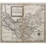 ANTIQUE MAP OF CHESHIRE BY T OSBORNE, FROM GEOGRAPHIA MAGNA BRITANNIAE, 5 ¾” X 6 ¾” (14.6cm x 17.