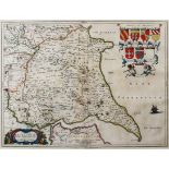 ANTIQUE HAD COLOURED MAP OF ‘THE EAST RIDING OF YORKSHIRE’ BY J BLAEU’S FROM THEATRUM ORBIS TERRARUM