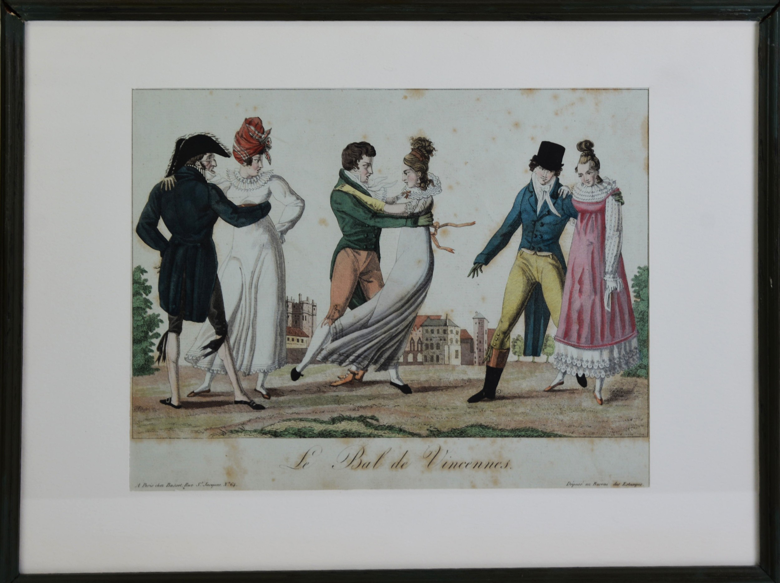PAIR OF EARLY NINETEENTH CENTURY FRENCH HAND COLOURED FASHION PRINTS 8” X 11 ¼” (20.3cm x 28. - Image 3 of 3