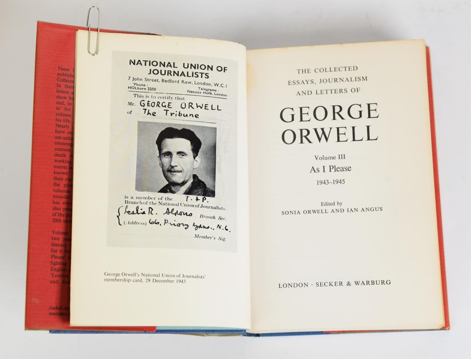 Sonia Orwell & Ian Angus - The Collected Essays, Journalism and Letters of George Orwell, 4 Vol, pub - Image 5 of 5
