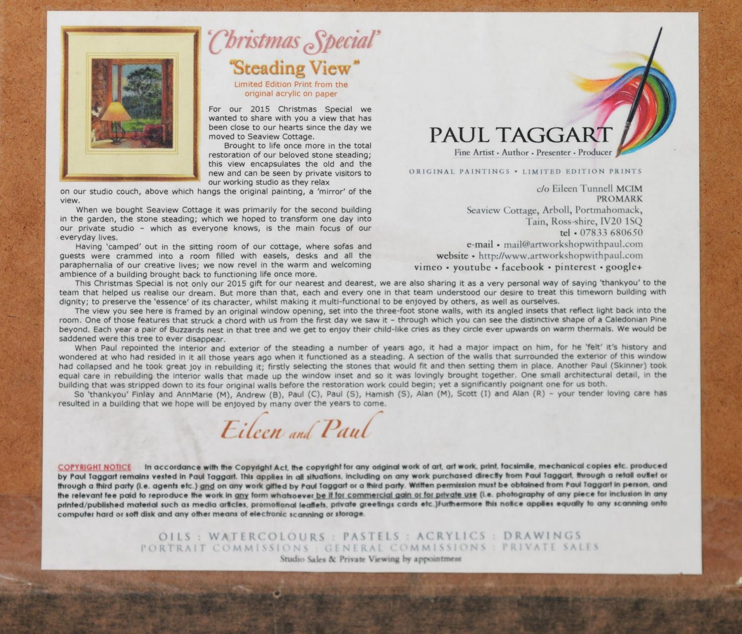 PAUL TAGGART (TWENTIETH/ TWENTY FIRST CENTURY) PAIR OF ARTIST SIGNED LIMITED EDITION COLOUR PRINTS - Image 3 of 13