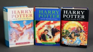 THREE 1ST EDITION J.K. ROWLING HARRY POTTER BOOKS, including Half-Blood Prince, Order of the Phoenix