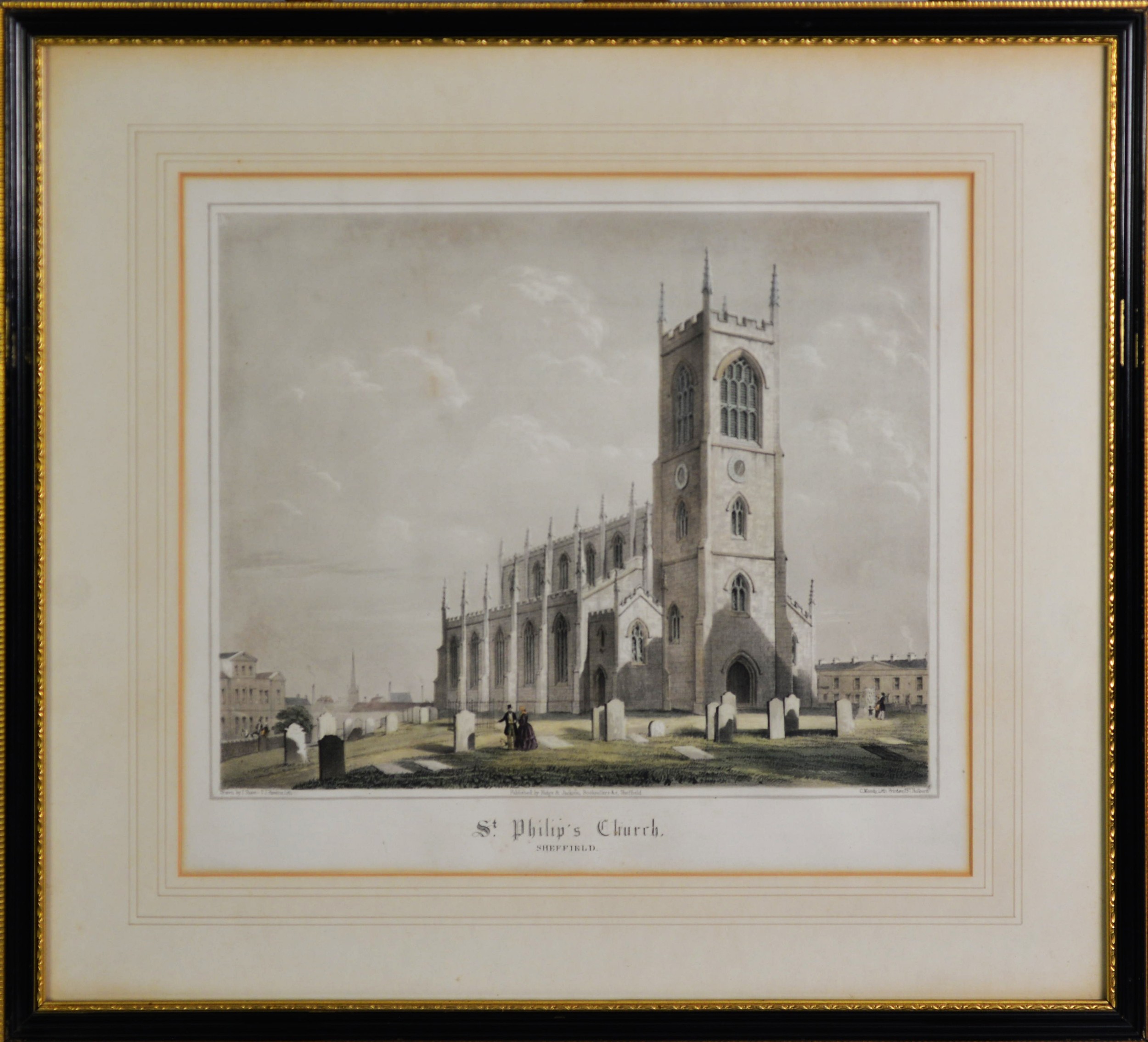 I SHAW AND J LIVESEY SET OF SIX NINETEENTH CENTURY LITHOGRAPHS Churches in Sheffield ‘St. George’s - Image 6 of 6