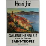 HENRI SIE (b.1936) TWO COLOUR ADVERTISING POSTERS ‘Galerie Henri Sie….’ 23 ½” x 17 ½” (59.7cm x 44.