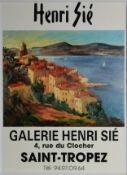 HENRI SIE (b.1936) TWO COLOUR ADVERTISING POSTERS ‘Galerie Henri Sie….’ 23 ½” x 17 ½” (59.7cm x 44.