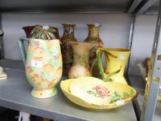 MIXED LOT OF 1930’s AND LATER CERAMICS, comprising: TWO CARLTON WARE FLOWER DISHES, MOULDED WITH