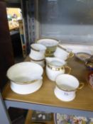 1930's NINETEEN PIECE CAULDON CHINA PART TEA SERVICE comprising; SIX PLATES, SIX SAUCERS, FIVE CUPS,