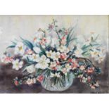 MARION L. BROOM (1878-1962) WATERCOLOUR Flowers in a vase Signed 21 ½” x 29 ½” (54.6cm x 74.9cm)