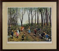 TOM DODSON (1910-1991) ARTIST SIGNED COLOUR PRINT 'Nature Walk' Guild blindstamp 13 ½" x 17 ½" (34cm