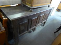 18TH CENTURY OAK DOWER CHEST, WITH LIFT-UP TOP (LACKS TWO DRAWERS)