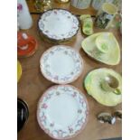 SET OF 6 MINTON LATE VICTORIAN CHINA, 10" DINNER PLATES WITH HAND PAINTED ROSE AND FLORAL FESTOONS