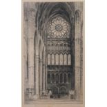 EDWARD SHARLAND (1884-1967) THREE ARTIST SIGNED ETCHINGS Cathedrals Signed and tiled 15 ¾” x 8 ½” (