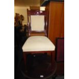 A LATE VICTORIAN INCISED CARVED MAHOGANY DRAWING ROOM SINGLE CHAIR