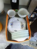 LATE ART DECO PART SHELLEY 'CHELSEA' PATTERN TEA SET INCLUDING; ONE CUP, 11 SAUCERS, 12 SIDE
