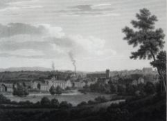 TEN NINETEENTH CENTURY BOOKPLATE ENGRAVINGS OF CHESHIRE, including ‘View of Stockport’ and a hand