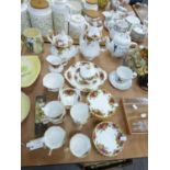 ROYAL ALBERT 'OLD COUNTRY ROSES' PATTERN BONE CHINA TEA OR COFFEE SERVICE COMPRISING; TEAPOT AND