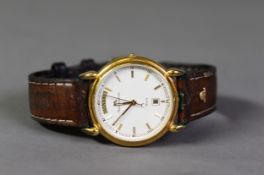 LADY'S MAURICE LACROIS, SWISS, QUARTZ WRISTWATCH MW 1706, No 14866, 1994, with leather strap, dial