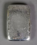EDWARD VII ENGRAVED SILVER POCKET CIGAR CASE, of curved oblong form with gilt interior, well