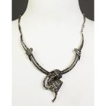ART DECO SILVER AND MARCASITE NECKLACE (925 mark)