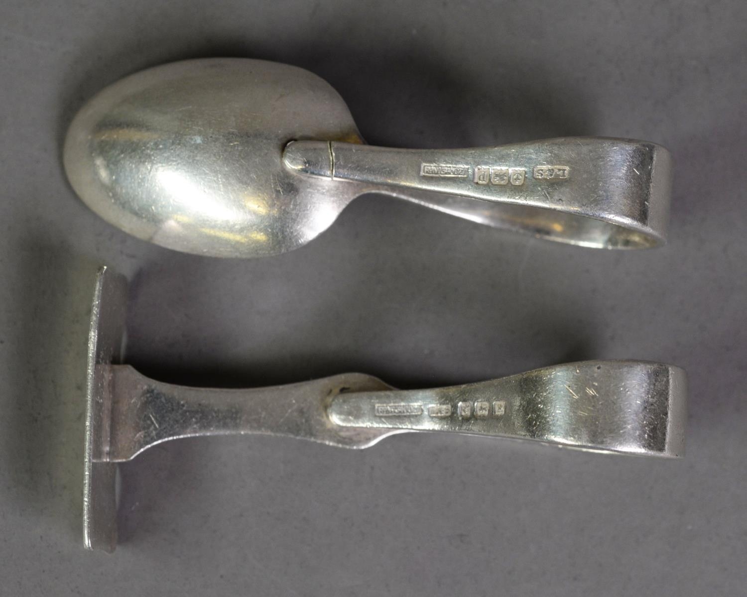 GEORGE VI CHILD’S SILVER PUSHER AND SPOON SET BY LEVI & SALAMAN, of typical form, Birmingham 1939, - Image 2 of 2