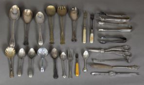 ELECTROPLATED CUTLERY, VARIOUS, to include: PAIR OF BEAD EDGE SERVING SPOONS, MATCHING SET OF FOUR