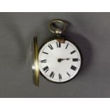 GEORGE O'REILLY, DUBLIN, 19th CENTURY POCKET WATCH with key wind verge movement, white enamelled