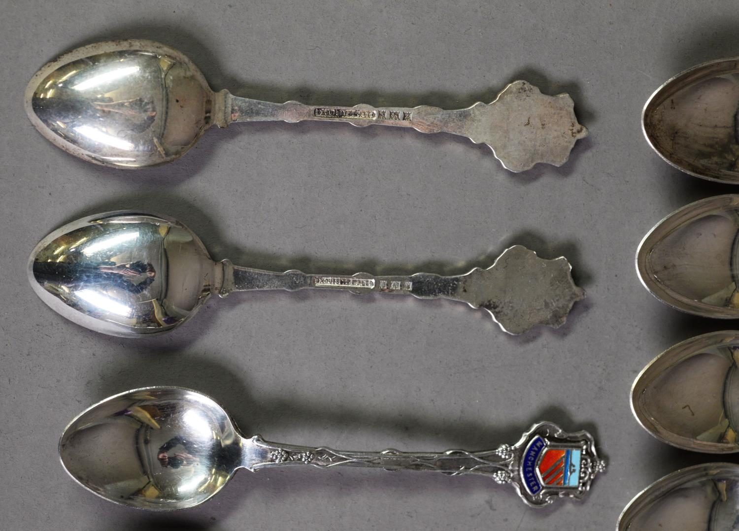 SET OF NINE ‘ROCHDALE’ ENAMEL TOPPED TEASPOONS, Birmingham 1974, together with a SIMILAR SET OF - Image 3 of 3