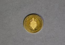 GOLD SWISS COMMEMORATIVE PAPAL COIN, for Johannes XXIII Pontifles Maximus c.1984, 15 mm dia. 1.8g,