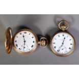 DENISON GOLD PLATED CASED GENTLEMAN'S HUNTER POCKET WATCH with SWISS MOVEMENT, also a THOMAS