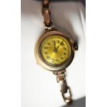 LADY'S THOMAS RUSSELL, PREMIER, 9ct GOLD WRISTWATCH, with Swiss 7 jewels movement, gold coloured