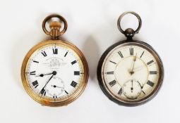 VICTORIAN SILVER CASED WALTHAM AMERICAN WATCH COMPANY OPEN FACED POCKET WATCH with key wind