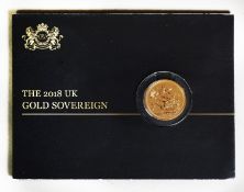 ELIZABETH II (2018) ENCAPSULATED GOLD SOVEREIGN on card mount as supplied