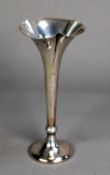 EDWARD VII WEIGHTED SILVER SMALL TRUMPET VASE, with beaded and lobated border, 5 ½” (14cm) high,
