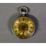 BADOLLET & CIE, GENEVE, LATE 19th CENTURY DRESS POCKET WATCH with key wind movement, gold coloured