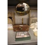 A PAIR OF OPERA GLASSES IN SMALL LEATHER CASE WITH FITTED INTERIOR AND VANITY CASE, JASON BOXED