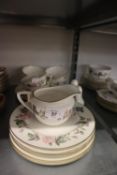 TWENTY EIGHT PIECE ROYAL WORCESTER ‘JUNE GARLAND’ CHINA TEA SERVICE FOR SIX PERSONS, CUPS,