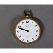 LIMIT SWISS GOLD PLATED OPEN-FACED DRESS POCKET WATCH with 15 jewels movement, white arabic dial