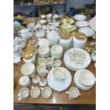 HORNSEA POTTERY 'FLEUR' DESIGN TEA AND COFFEE SERVICE FOR EIGHT PERSONS, WITH TEA CUPS AND SAUCERS