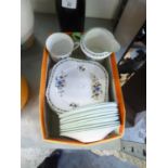 LATE ART DECO PART SHELLEY 'CHELSEA' PATTERN TEA SET INCLUDING; ONE CUP, 11 SAUCERS, 12 SIDE